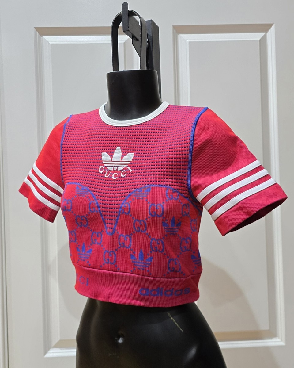 ☆ GUCCI x ADIDAS cropped t-shirt コラボTシャツ ☆ GUCCI - 【絶版超希少】GUCCI × adidas 限定 コラボ クロップド