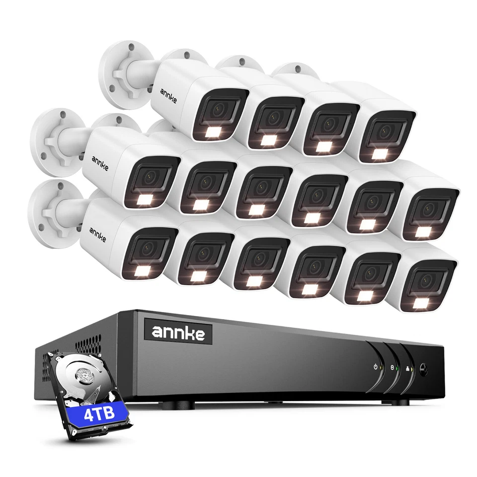 Sistema de cámara de seguridad para exteriores ANNKE 16CH 5MP Lite DVR 1080P detección humana AI Foto 2 de 4
