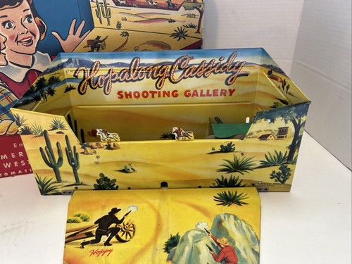 Vintage Hopalong Cassidy Automatic Toy Co. Shooting Gallery Tin Toy with Box - Picture 8 of 20