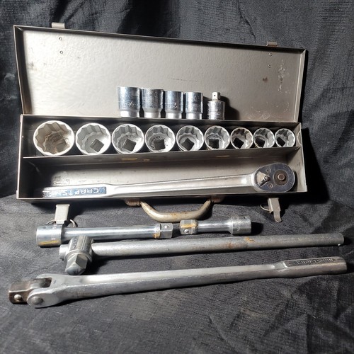 19 pc Set Craftsman 3/4" Socket Ratchet V Series Breaker Snap-On Adapter Vintage - Picture 1 of 13