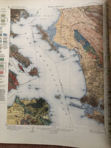 Antique 1914 US Geological Atlas San Francisco California San Mateo Folio Maps - Picture 10 of 21
