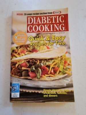 DIABETIC COOKING Sept Oct 2005 Quick Easy Recipes for Two Cookbook