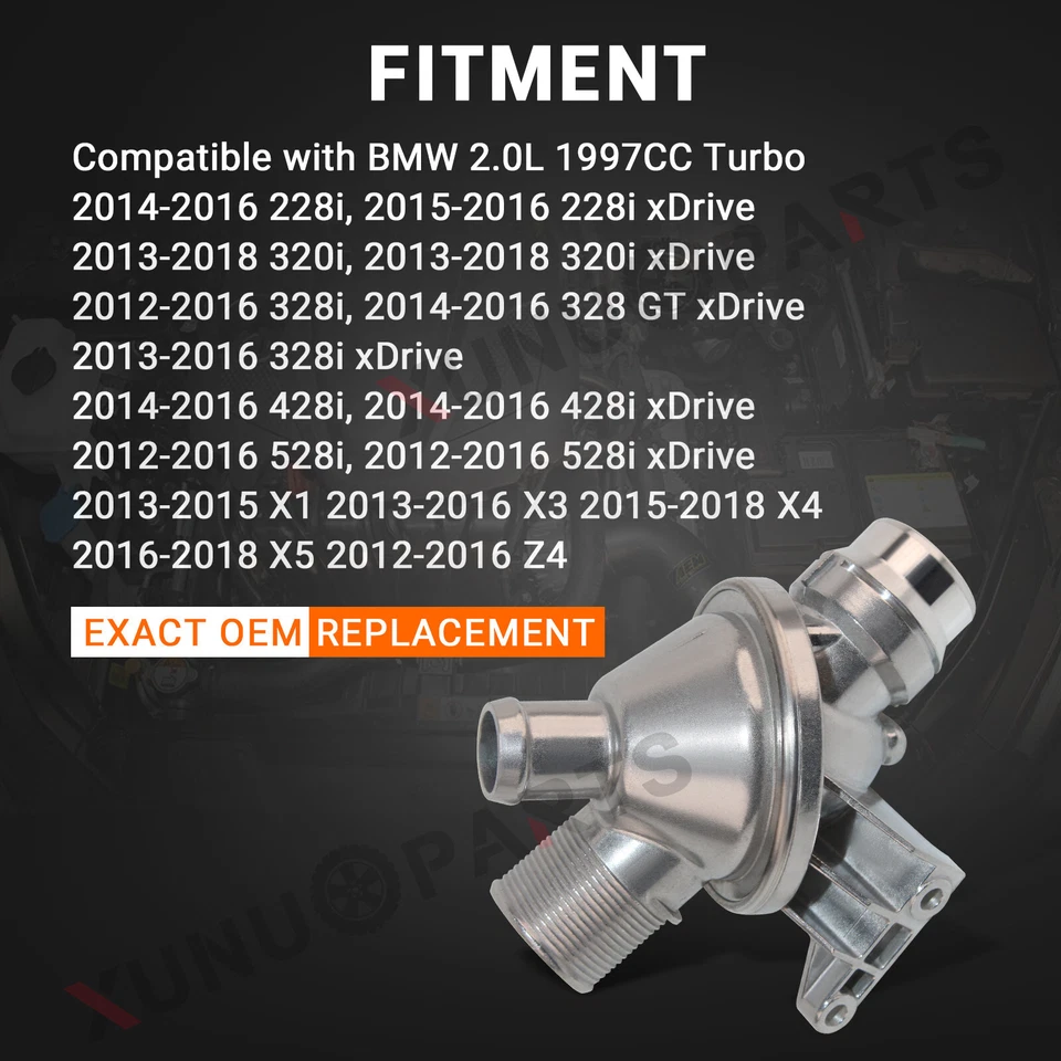 Conjunto de carcasa de termostato mejorado para BMW X1 2013-2015 2013-2016 X3 2,0 L Foto 3 de 4