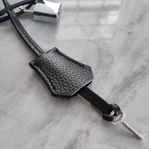 Bolso Campanilla de Cuero de Vaca Real Dije Candado Dorado/Plateado y Llave para Bolsos de Mano - Imagen 33 de 69