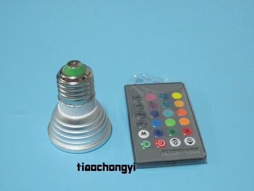 E27 Memory Function 3w RGB 16 Colors LED Lamp with IR Remote Control Spotlight - Picture 4 of 5