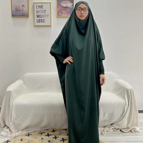 Muslim Women Arab Hijab Abaya Islamic Prayer Khimar Burqa Overhead Robe Dress - Bild 38 von 222