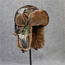 Men Warm Trapper Hat Cap Ski Ushanka Russian Cossack Faux Fur Camouflage Thermal