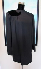 VTG VALENTINO Boutique Black Wool & Velvet Short Dress Sz M/L
