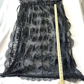 FIONNA L Large BLACK LACE OPEN SIDE LONG ROBE GOWN Kaftan