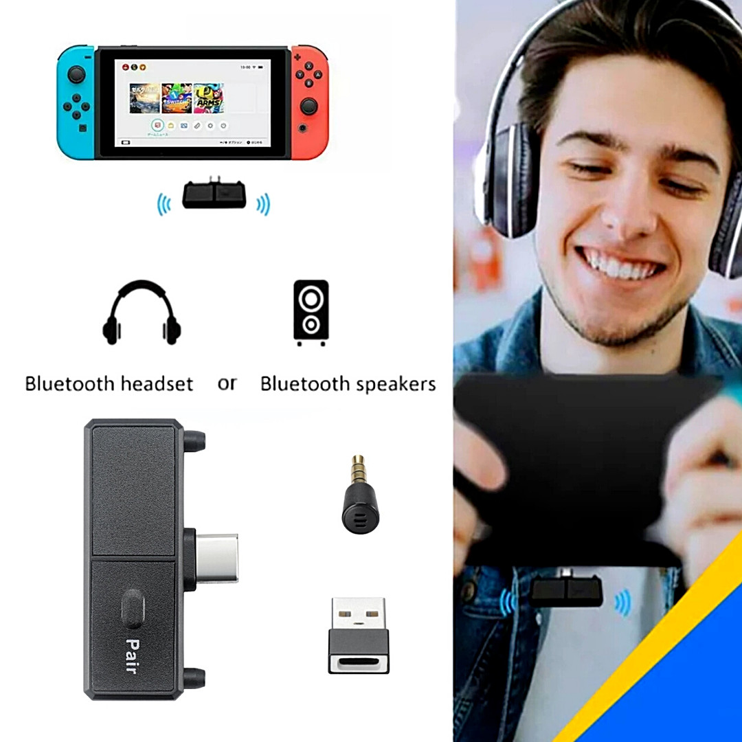 Bluetooth Audio USB Transmitter Type C Audio Adapter for Nintendo