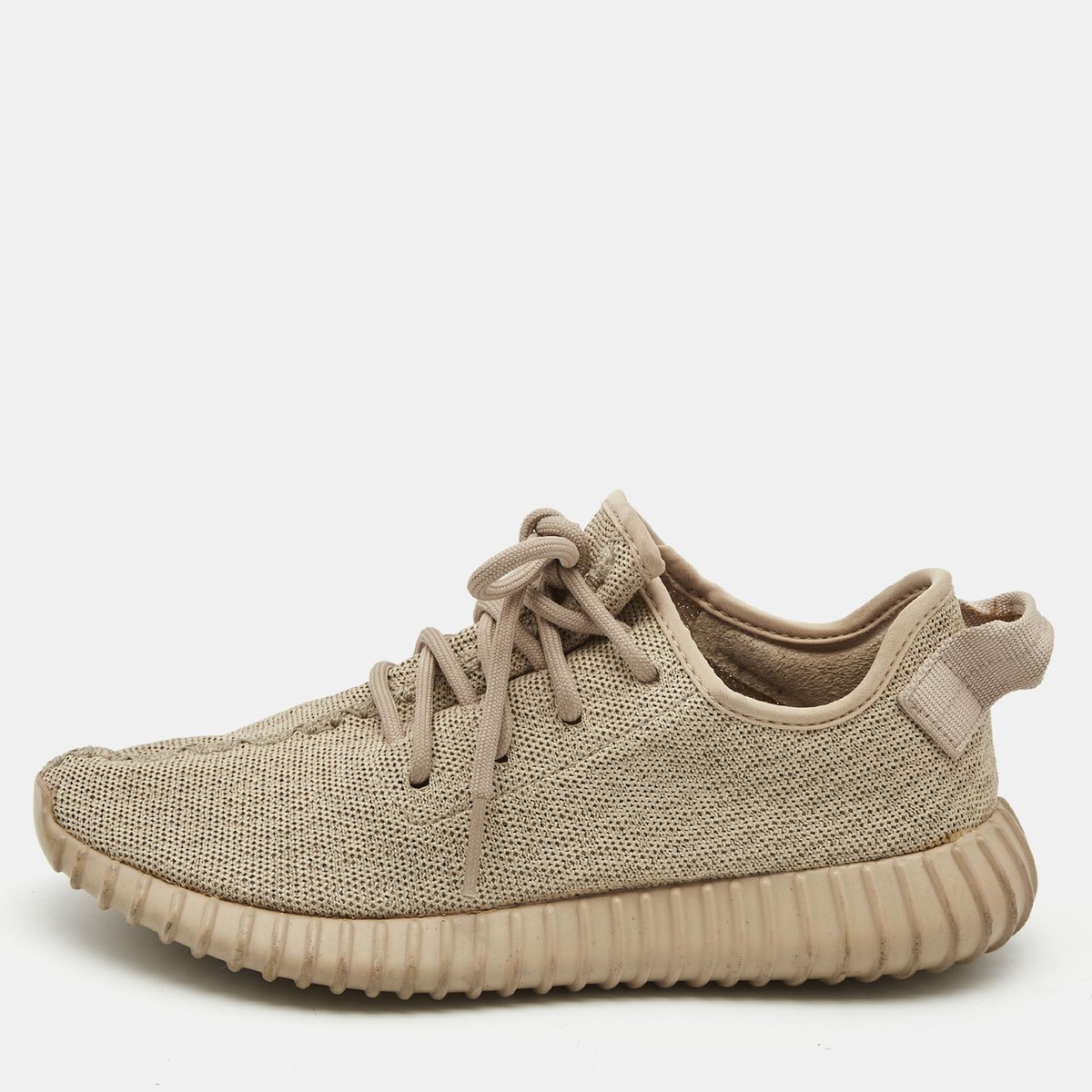 Yeezy X Adidas Beige Knit Fabric Boost 350 V2 Oxford Tan Sneakers 39 1 3