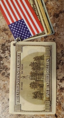 United States Laminated Realistic Currency Bills Novelty Keyring NWOT - Picture 6 of 15