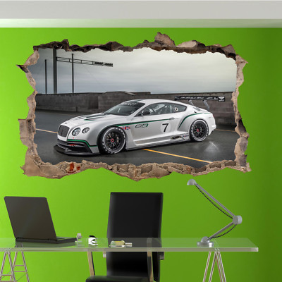  SCHNELLE BRITISCHE RENNWAGEN WANDAUFKLEBER 3D KUNST WANDBILD ZIMMER BÜRO SHOP DEKOR TG5