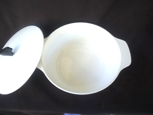 vintage corning ware all white round buffet server BS-1 3/4 dutch oven 3 pint - Picture 3 of 6