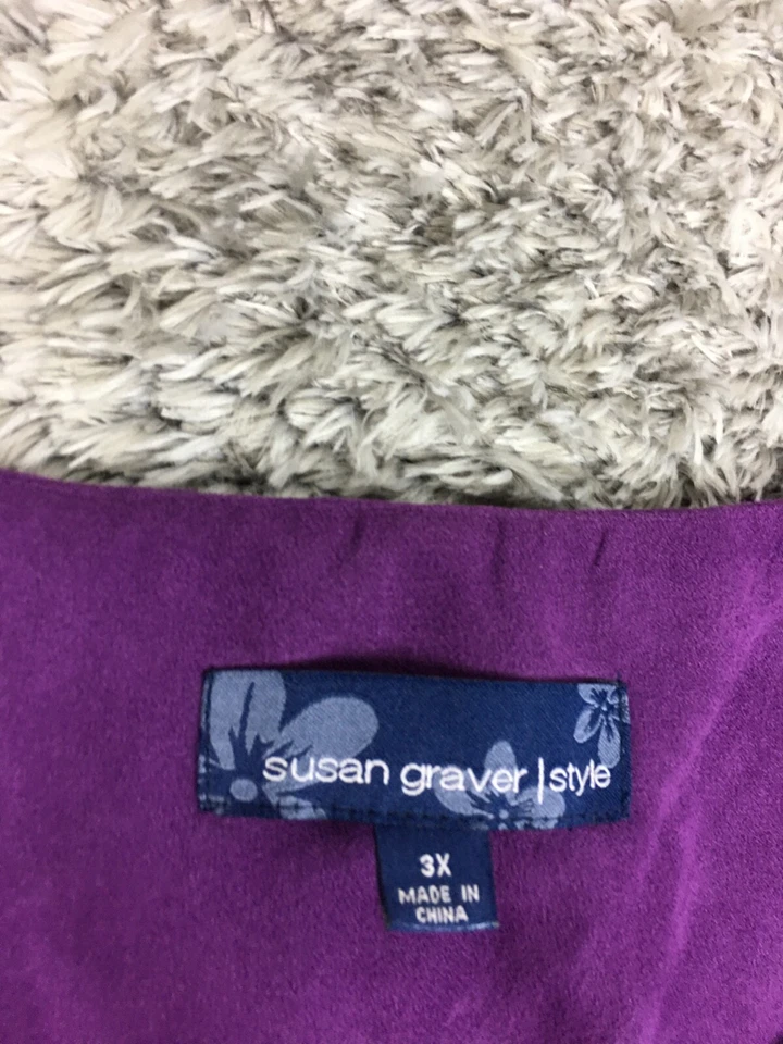 Chaqueta SUSAN GRAVER Mujer Talla 3X Estilo Plus Abotonada Púrpura Foto 4 de 4