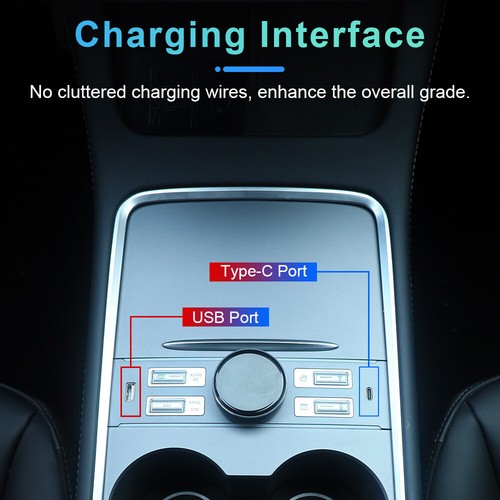 LCD Expansion Dock For Tesla Model 3 / Y 2021-24 Climate Control Type-C USB Port - Picture 7 of 12