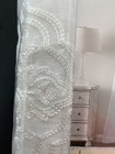 1 Bombay Company Sheer White Curtain Panel 50x120 Embroidered Medallion