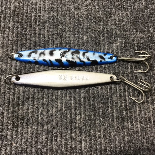 2 Salas 6X Heavy 6.8 Oz. Blue And White black Diamond Body Surf Fishing Jig Bait - Picture 2 of 14