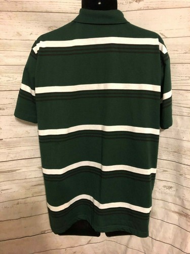 PV Pure Vintage Men’s Polo Shirt Striped Green / White Cotton Blend Size XL - 第 2/4 張圖片