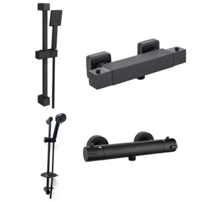 Black Bar Valve Square Or Round Thermostatic Bath Mixer Shower Valve Easy Fix