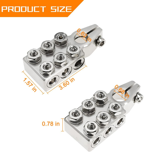 12-Way Car Battery Terminal Connector for SAE/DIN/EN Tapered Top Post - Picture 2 of 12