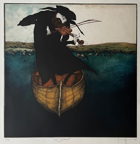 Gertrude Degenhardt Signierte nummerierte Original Farbradierung - Der Stromer - Bild 2 von 9