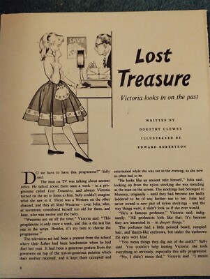 Kvc80 Ephemera 50er Jahre Kurzgeschichte Lost Treasure Dorothy Clewes