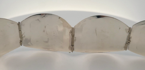 Vintage Mexico Taxco CS Sterling Silver Abalone Inlay Oval Panel Cuff Bracelet - Bild 6 von 8