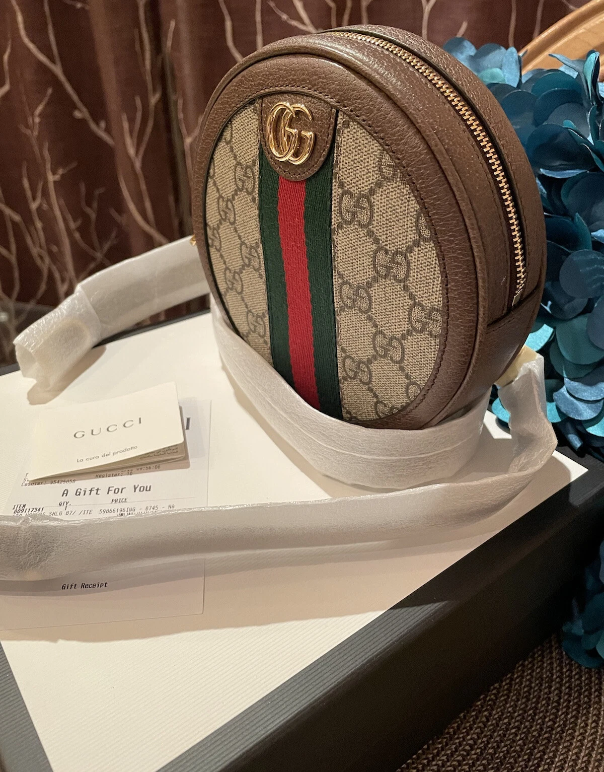 CHAUD !* Mini sac à dos authentique Gucci Ophidia Supreme GG, sac bandoulière pochette neuf dans sa boîte