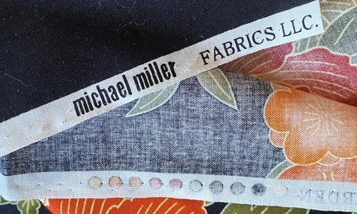Michael Miller Fabric IMPERIAL GARDEN Japanese Floral Black Orange 23 x 43” - Picture 5 of 5