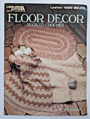 Leisure Arts Floor Decor Rugs to Crochet Vintage Craft Pattern Leaflet No. 1222