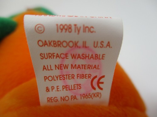 Vintage Ty Beanie Baby Pumkin NWT 1998 Halloween - Picture 5 of 5
