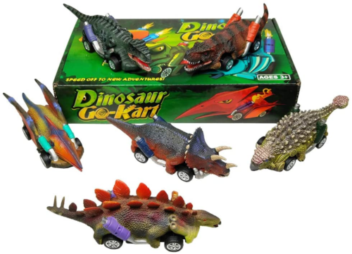 DINOBROS Dinosaur Toy Pull Back Cars,6 Pack Dino Toys for 3 Year Old Boys Girls - Picture 6 of 12