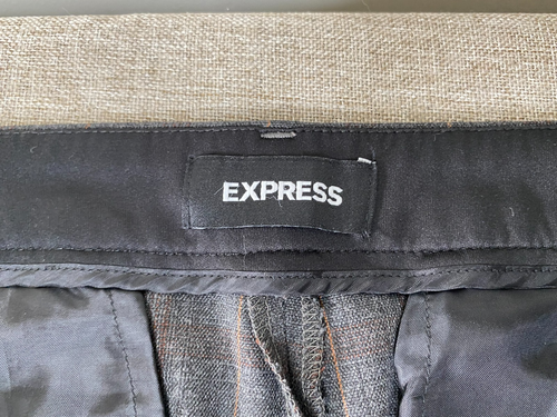 Express Editor Barely Boot Dress Pants Women's 8S Gray Plaid Office Business - Picture 5 of 17