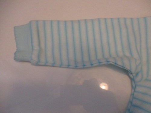 Vtg SNUGABYE Sleeper Girls 9 mos Terry Outfit Convert-A-Foot Aqua Striped NWT - Picture 4 of 15