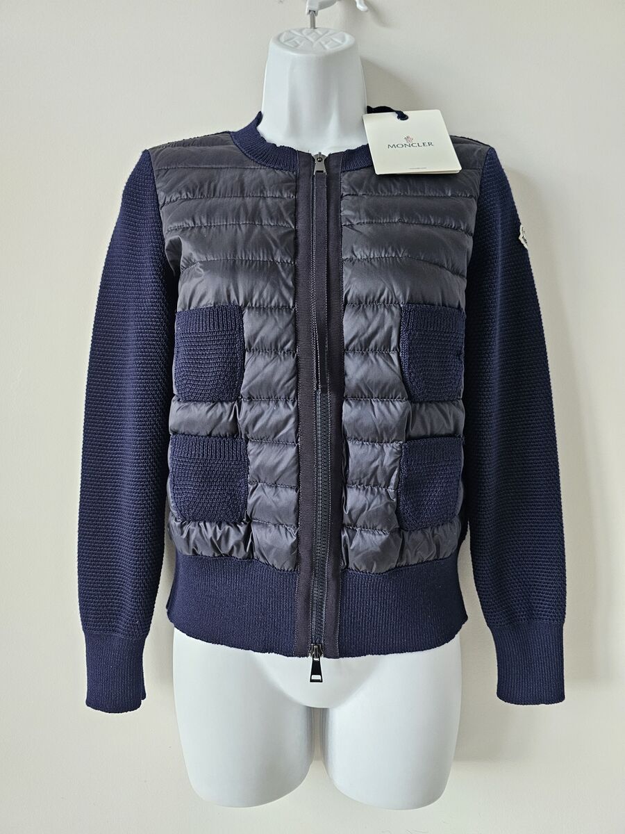 NWT MONCLER Navy Blue Maglione Tricot Alla Coreana Cardigan NWT MONCLER Navy Blue Maglione Tricot Alla Coreana Cardigan