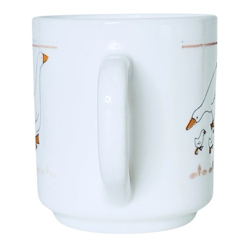 Arcopal France GÄNSE weiß orange Milchglas Becher(n) - Bild 3 von 6