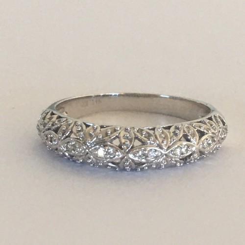 Q7520, neu 14k einfarbig weißgold mit echtem Diamantring, Gr. 7, neu mit Etikett - Bild 6 von 12