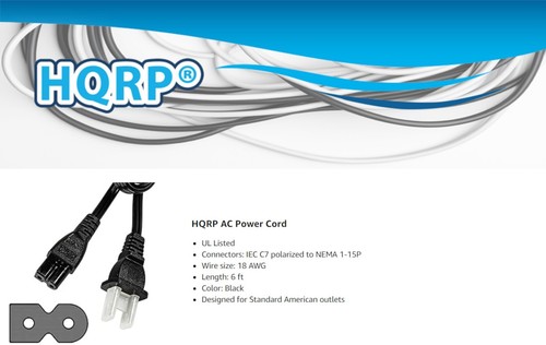 HQRP Cable de alimentación CA para VIZIO E-Serie E370-A0, E390-A1, E420-A0 HDTV - Picture 6 of 9