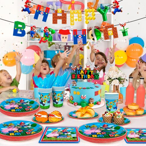 Super Mario Birthday Party Supplies-128pcs Super Mario Party Theme Tableware Set - Picture 6 of 10