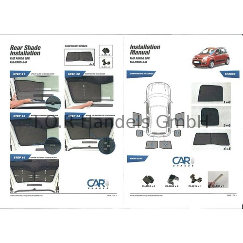 Parasole per Fiat Panda 5 porte anno 2012 in poi posteriore + lunotto - Foto 3 di 10