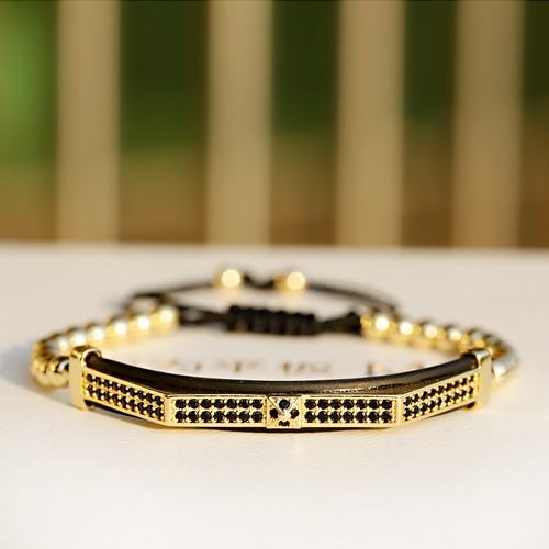 3Pcs/Set Luxury Gold CZ King Crown Bracelet Bangle Jewelry Gift Set for Mens - Picture 3 of 13