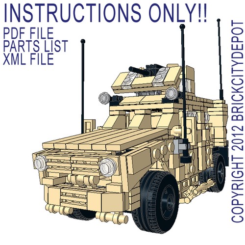 Lego Custom Oshkosh M-ATV MRAP - Military Truck Vechicle - INSTRUCTIONS ONLY!