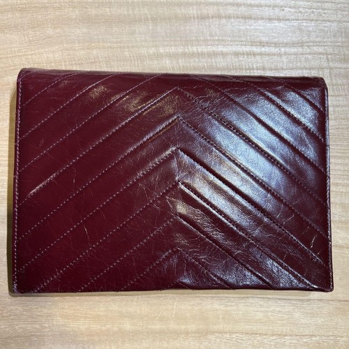 Vintage Yves Saint Laurent Clutch Tasche, selten, Bordeaux Partytasche - Bild 9 von 16