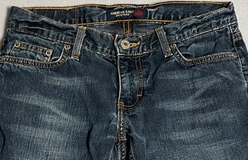 Vintage American Eagle Jeans Damen Größe 0 Blau Y2K Schlag 2000er Low Rise EG - Bild 3 von 16