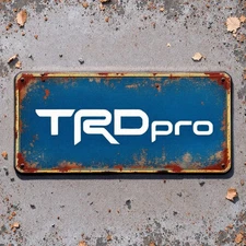 Toyota TRD Pro license plate distressed vintage  look with rust spots around