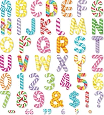 176 Pcs Candyland Bulletin Board Letters 4.3 Inch Large Colorful Classroom Chalk