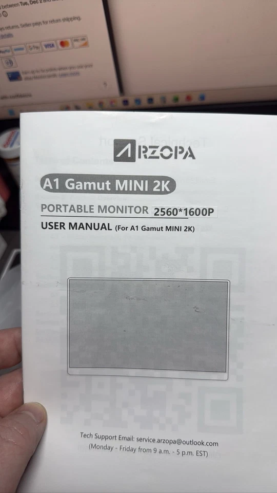 ARZOPA A1 Gamut MINI 2K Portable Monitor 2560*1600P IPS - Image 3 of 4