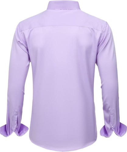 Men's Slim Fit Dress Shirts Stretch Cotton Wrinkle-Free Button Down for Office - Picture 204 of 220