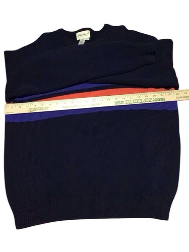 Eddie Bauer Ringelpullover Herren Large dunkelblau Pulli Langarm Rundhals - Bild 4 von 6